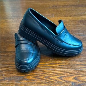 Leather Lug Sole Loafers